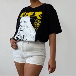 Black White Yellow InuYasha Tee Tshirt Graphic Tee Anime Shirt